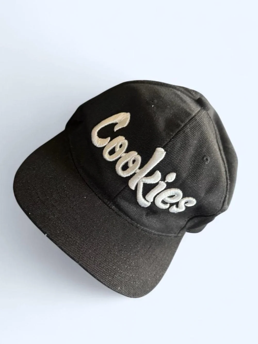 Cookies Black Snapback Hat with White Embroidered Logo